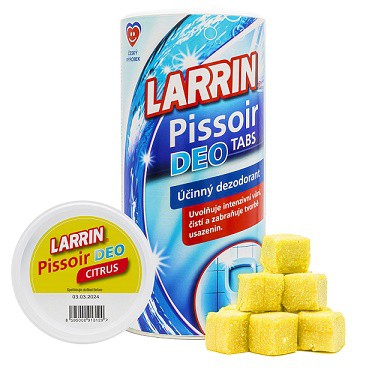 Larrin Pissoar deo Citrus 900g tuba | Čistící, dezinf.prostř., dezodoranty - Přípravky na WC - Závěsy na WC a pissoárové kostky